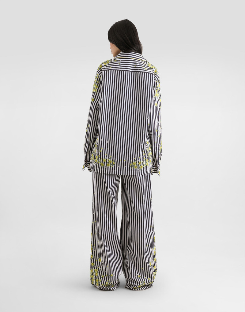 Poplin shirt with flower embroidery 3