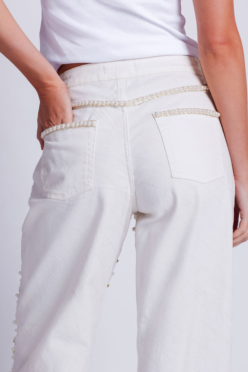 Beaded Wide Leg Jeans 3