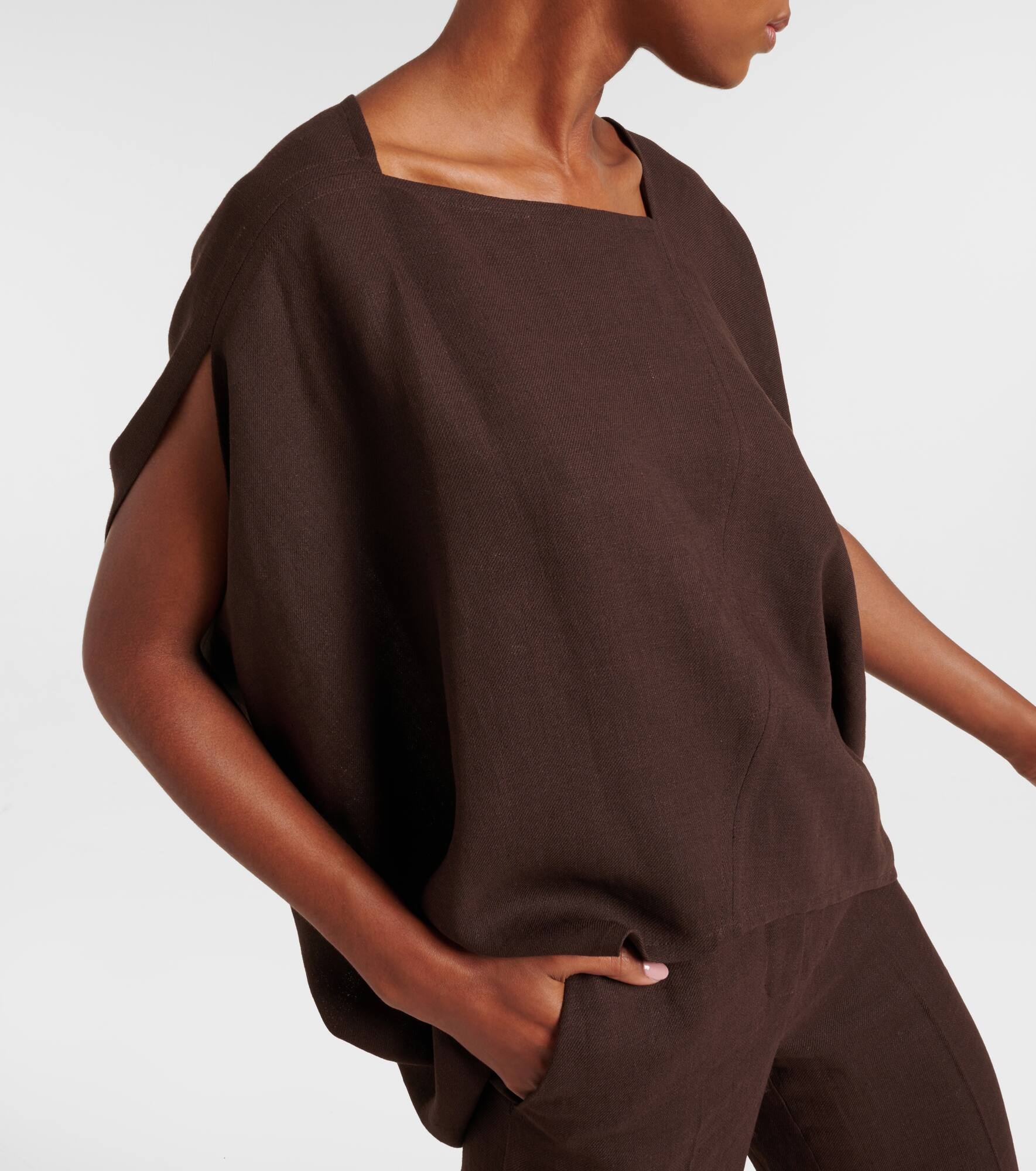 Gaia asymmetric linen top - 5