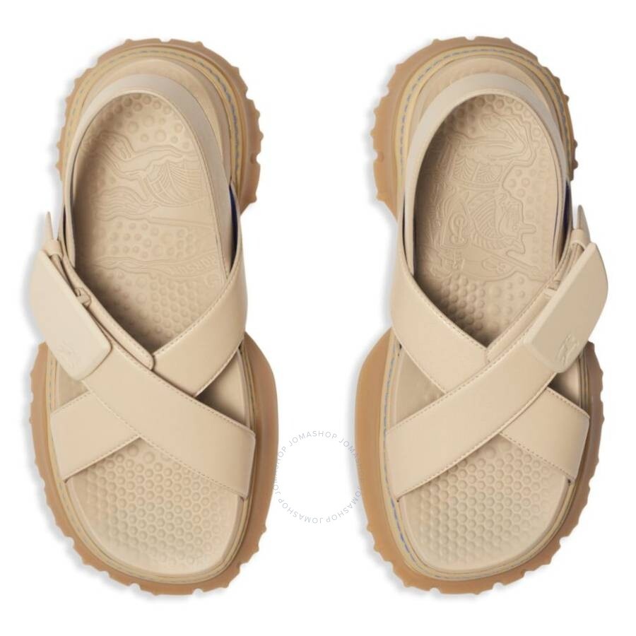 Burberry Equestrian Knight Crossover Leather Sandals - 3
