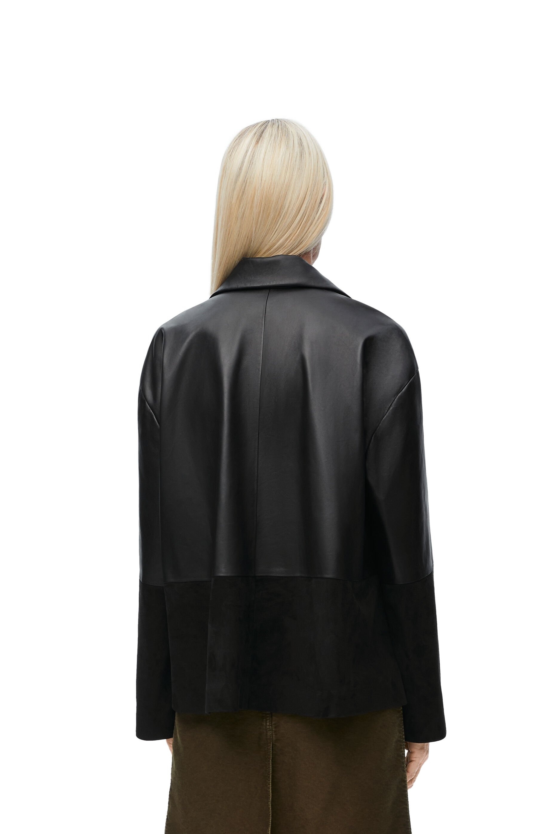 Pyjama blouse in nappa lambskin and suede goatskin - 4