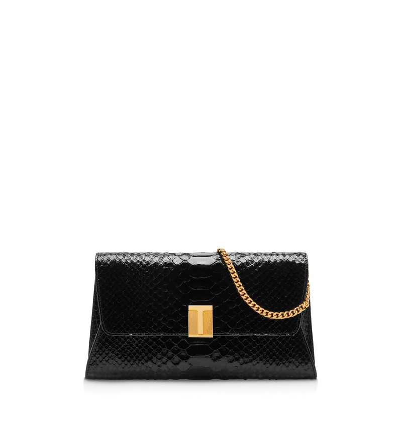 STAMPED PYTHON LEATHER NOBILE CLUTCH 1
