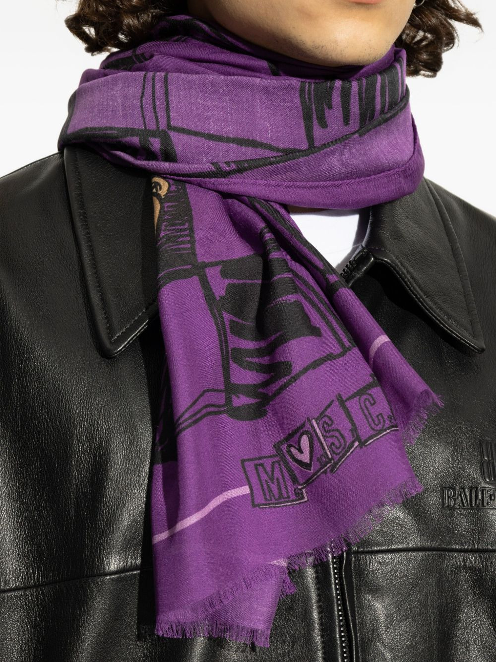 Teddy-print scarf - 5