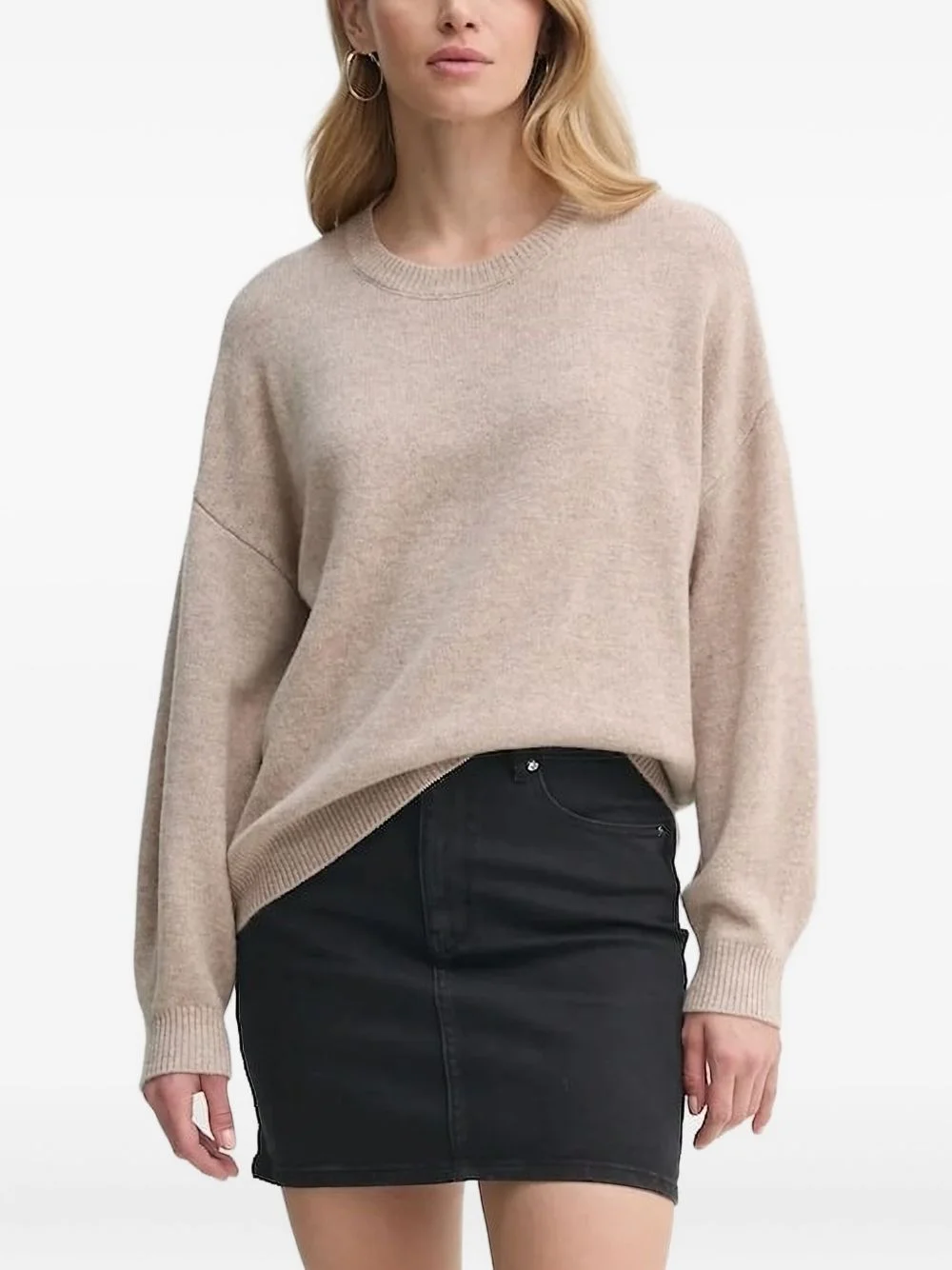balloon-sleeve cashmere sweater - 1