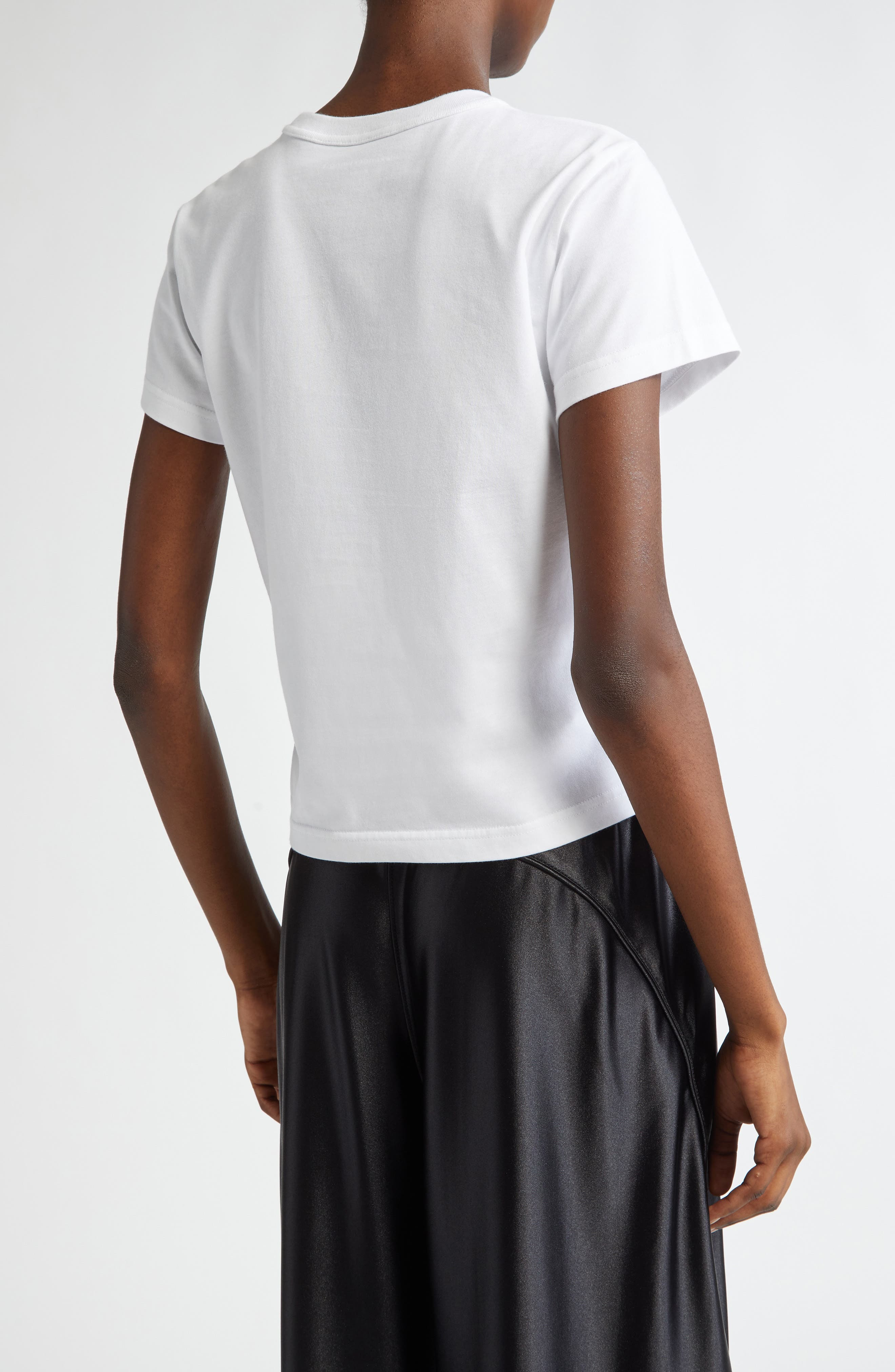 Alexander Wang Puff Logo Shrunken Cotton Jersey T-Shirt in White at Nordstrom - 2