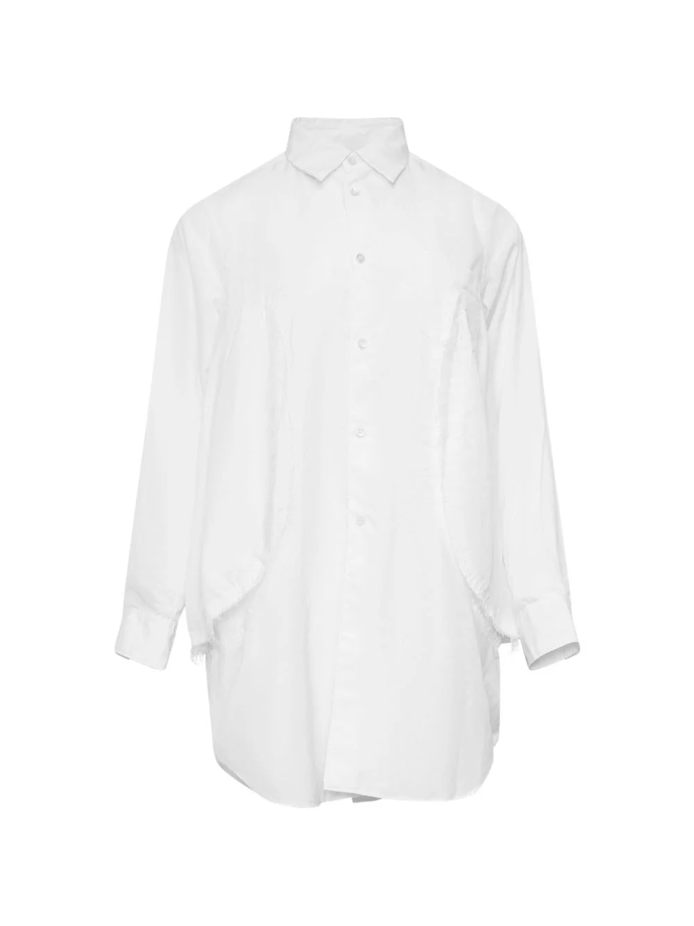 lace-panel oversized shirt - 1
