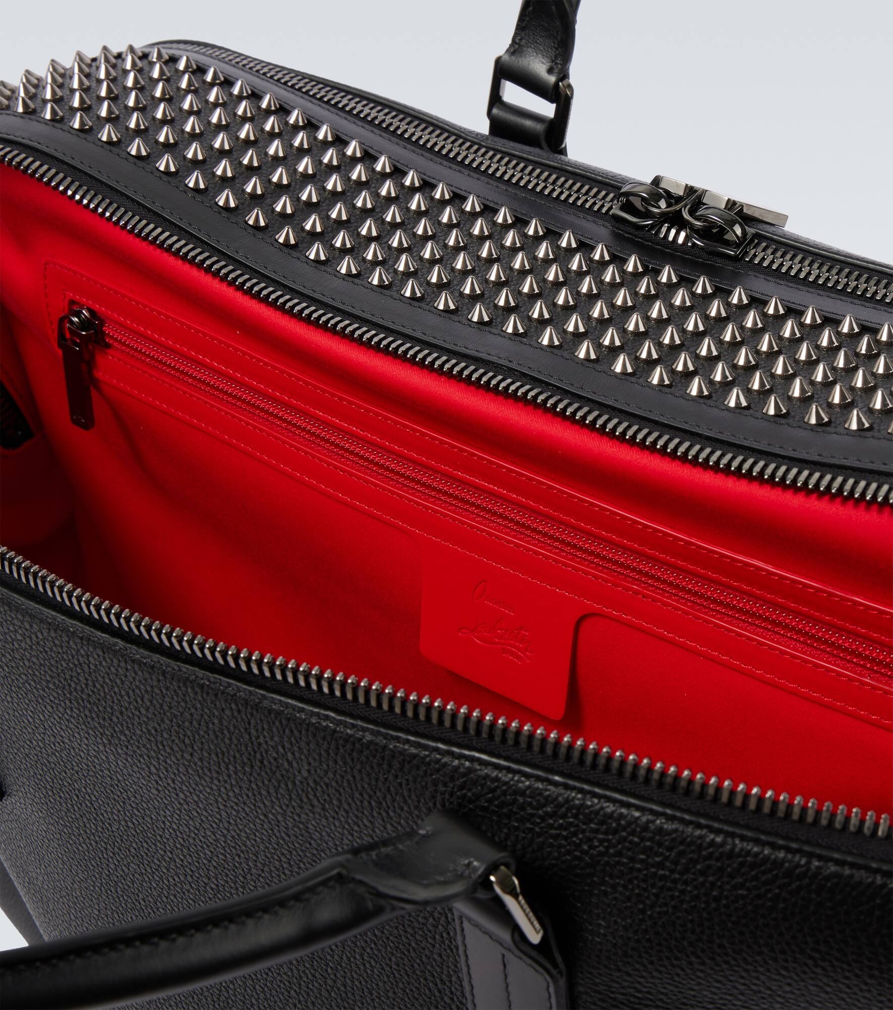 Funky studded leather duffel bag - 4