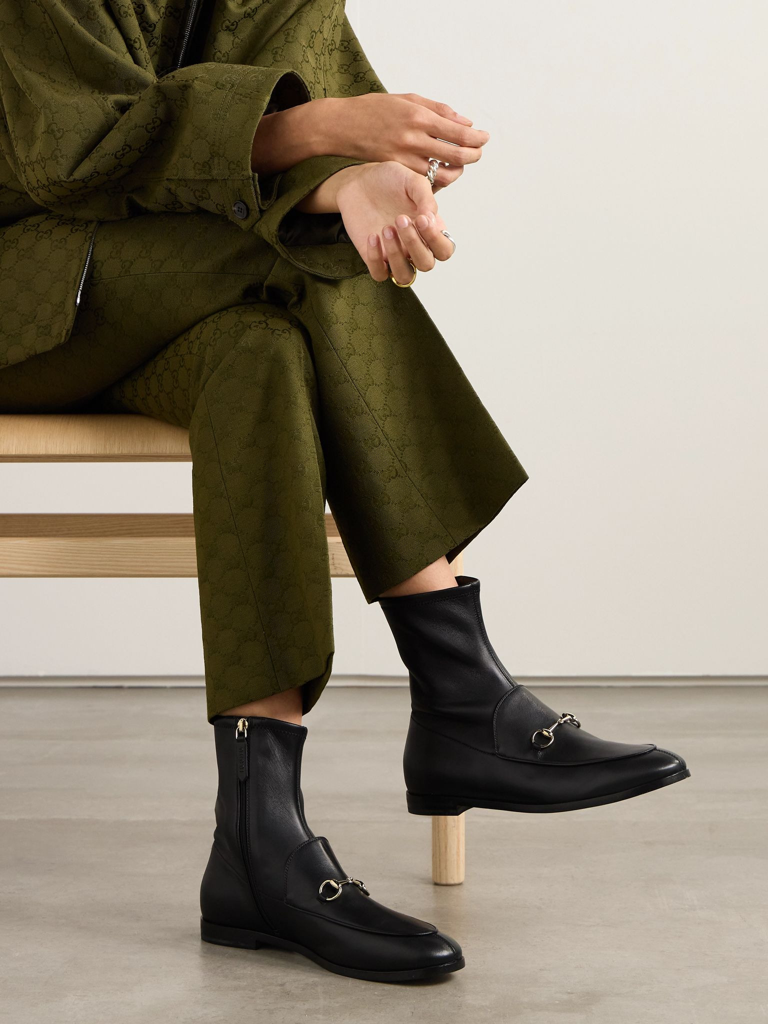 Jordaan horsebit-detailed leather ankle boots Black - 2