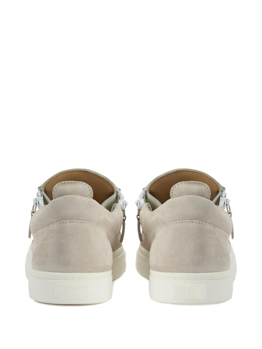 zip-detail suede low-top sneakers - 3