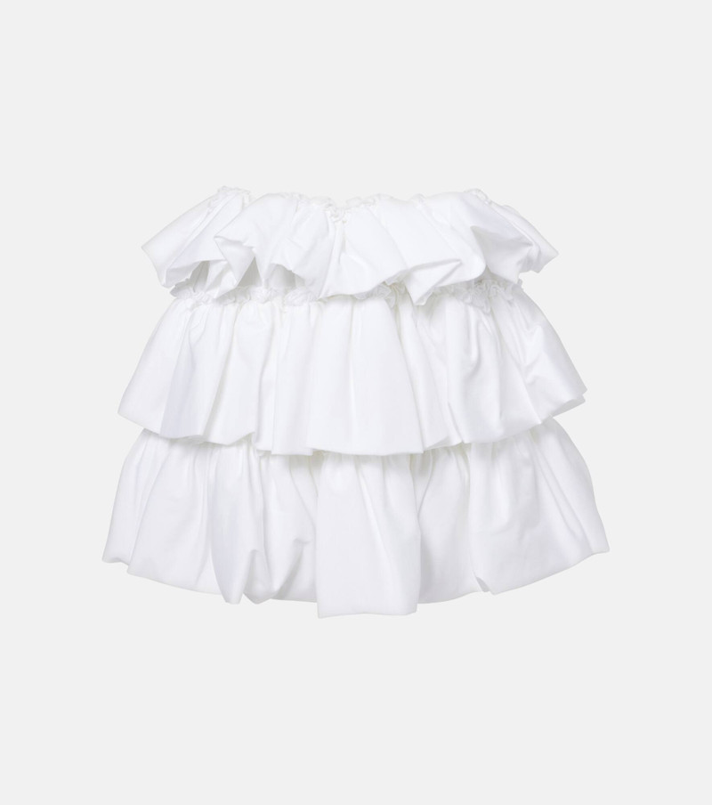 Tiered cotton miniskirt - 1