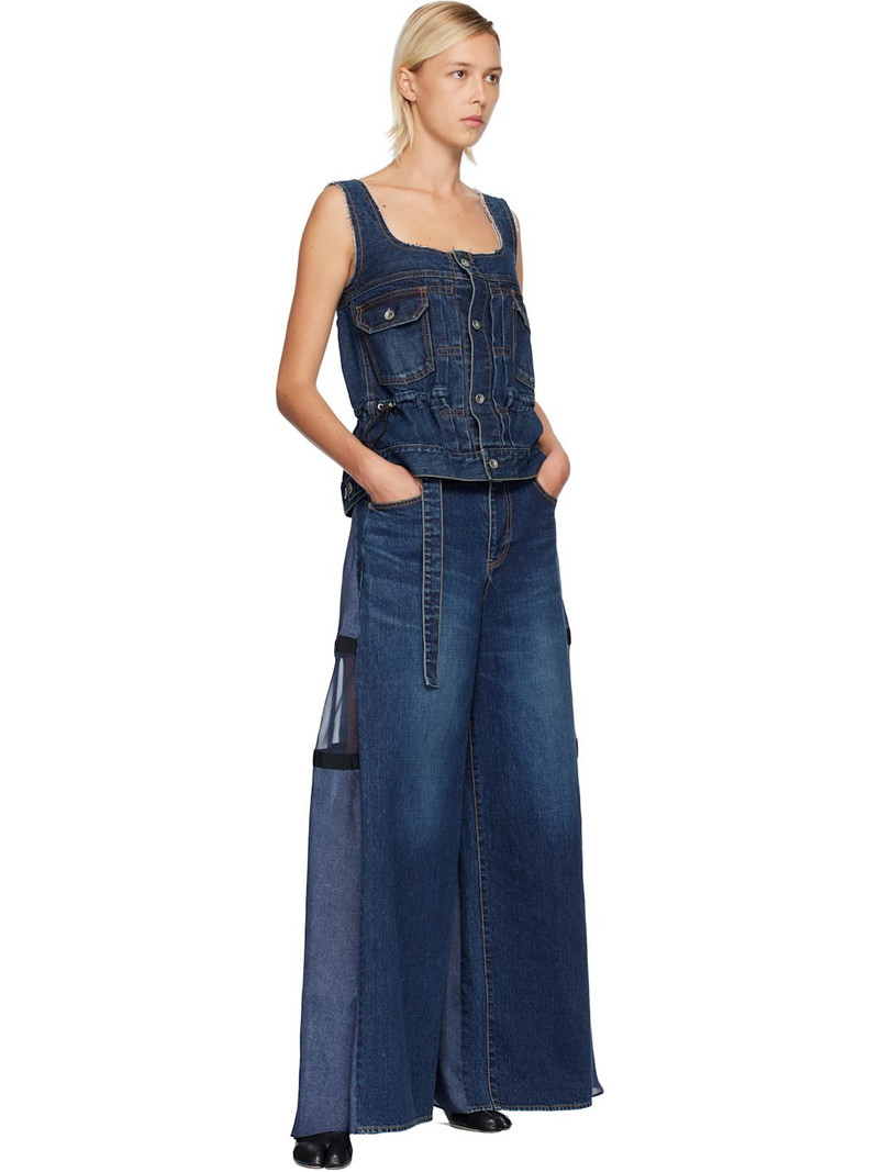 sacai Blue Paneled Jeans outlook