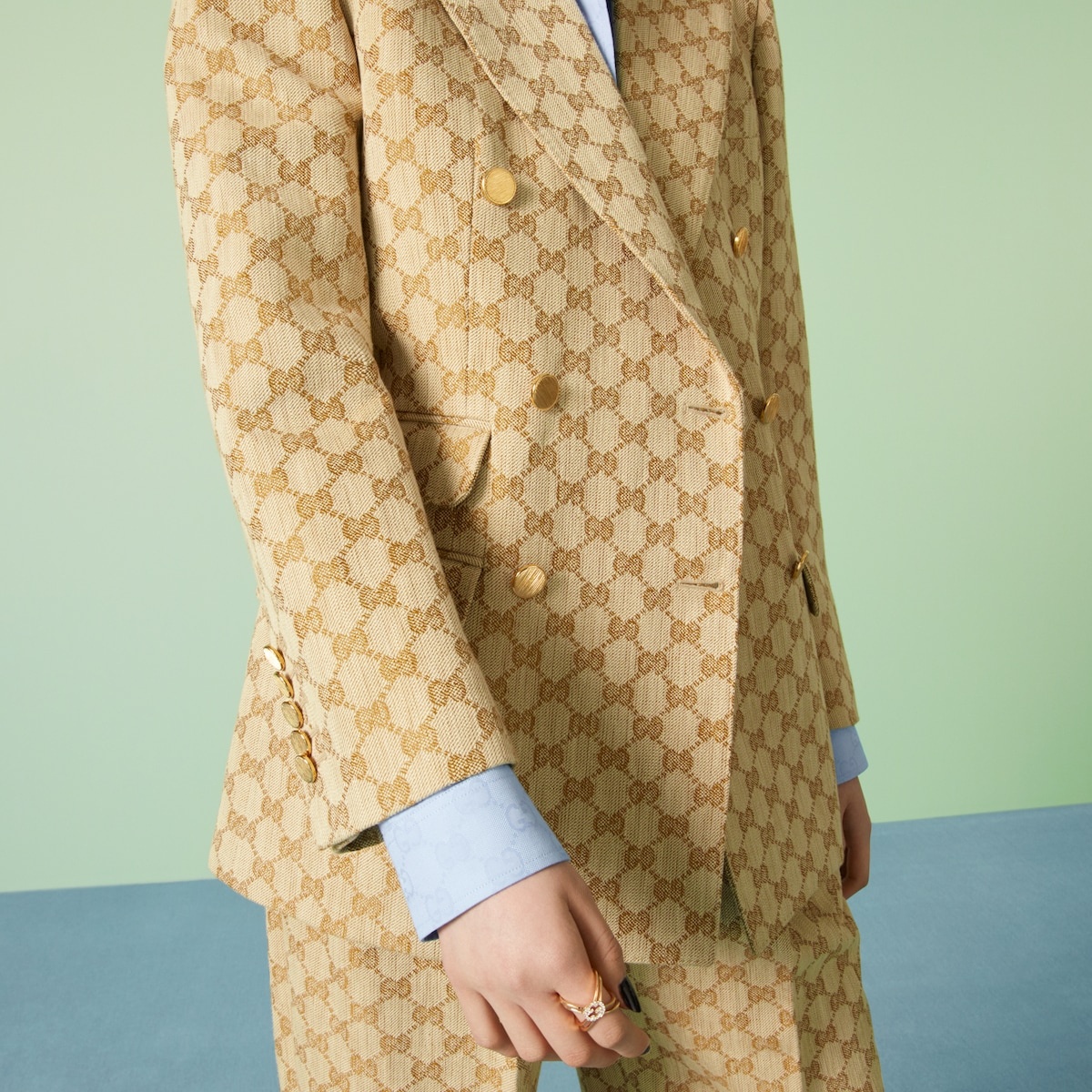 GG linen cotton jacquard jacket - 3