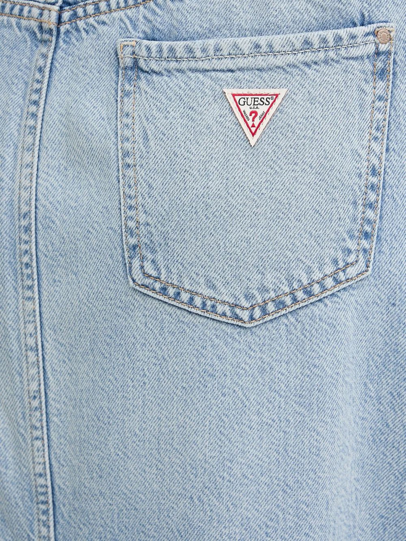 denim flare long high-waisted skirt 4