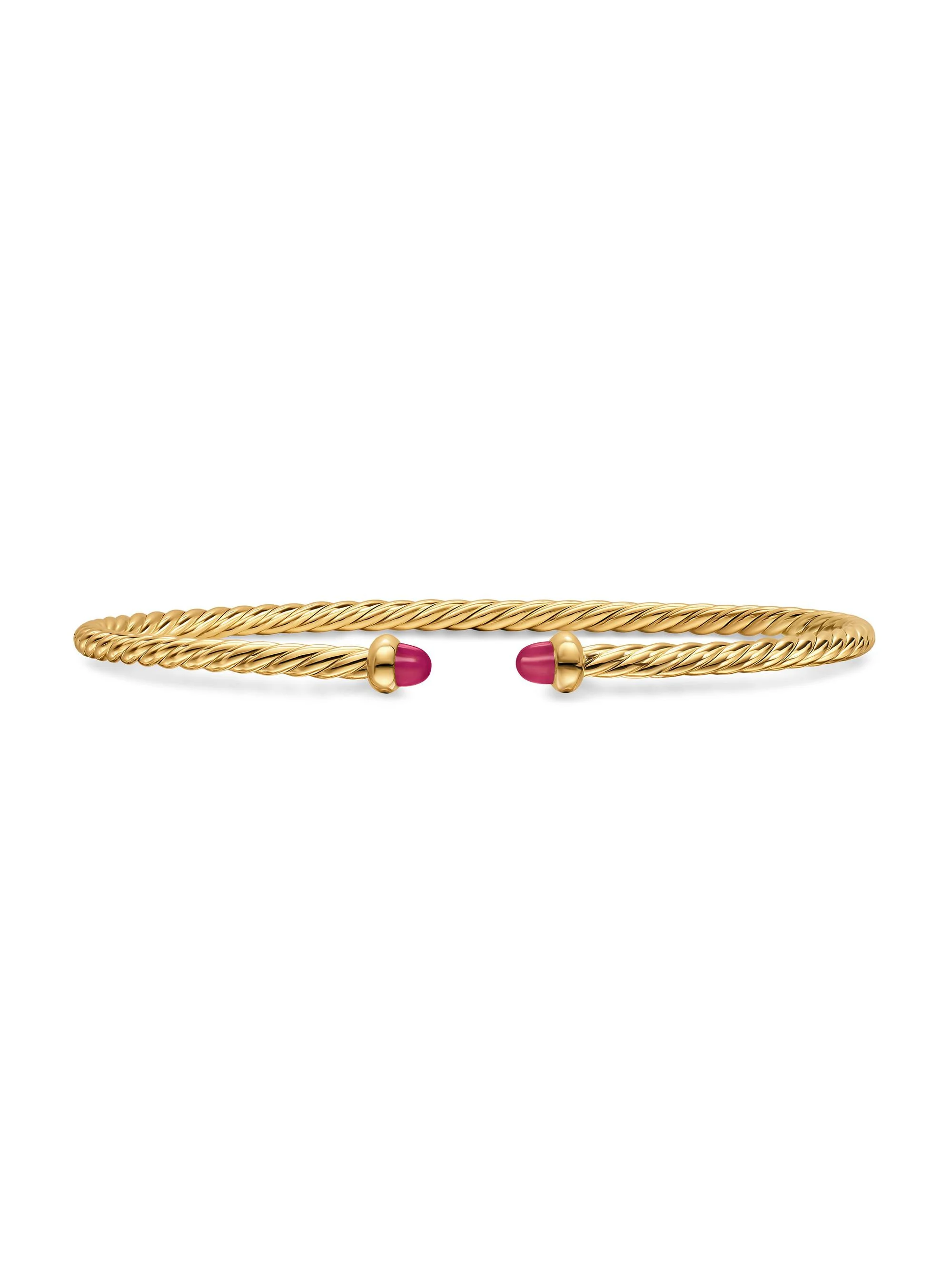 Women's Micro Cablespira Flex Bracelet in 18K Yellow Gold - Ruby - 1