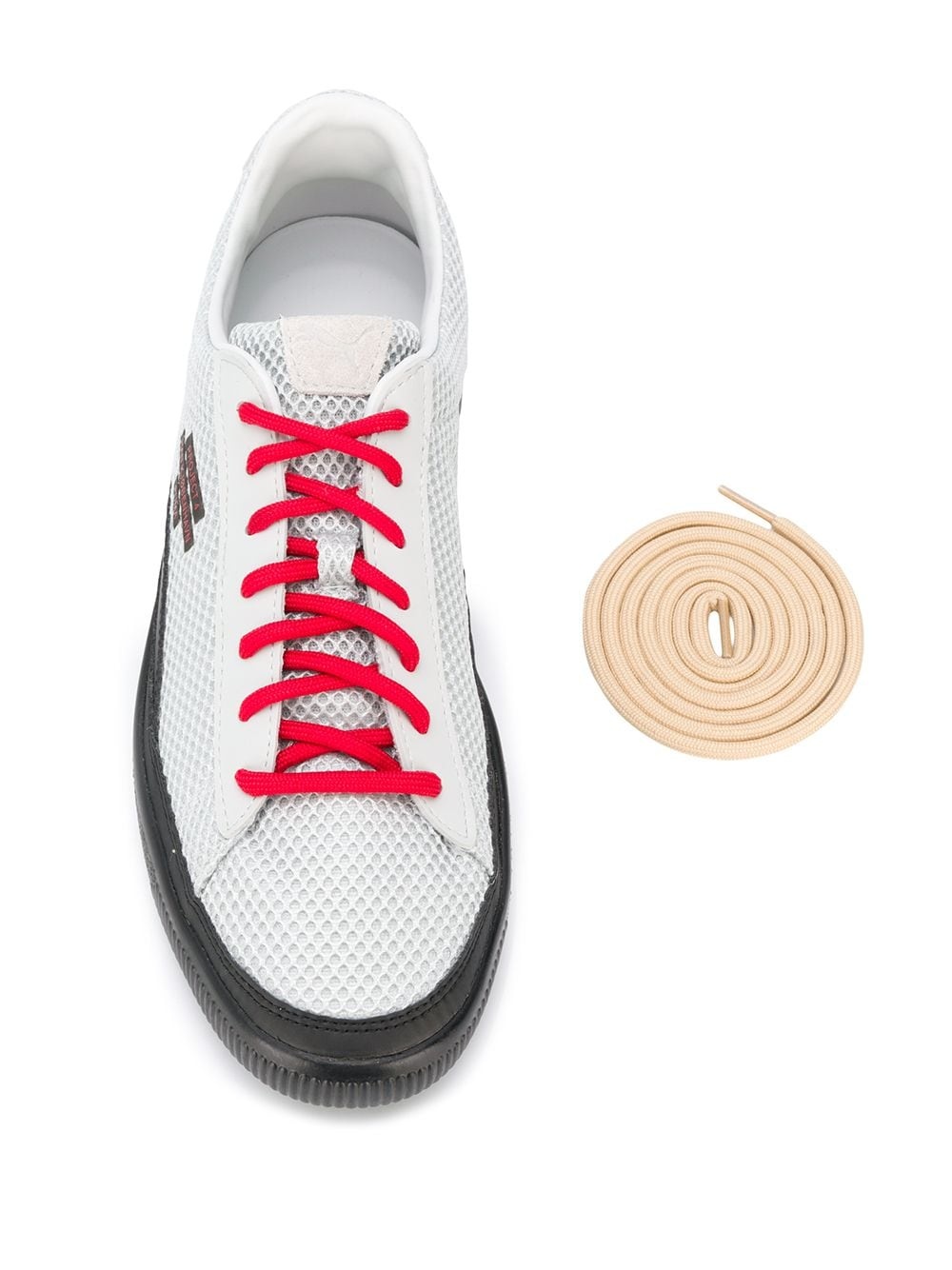 contrast lace-up sneakers - 4