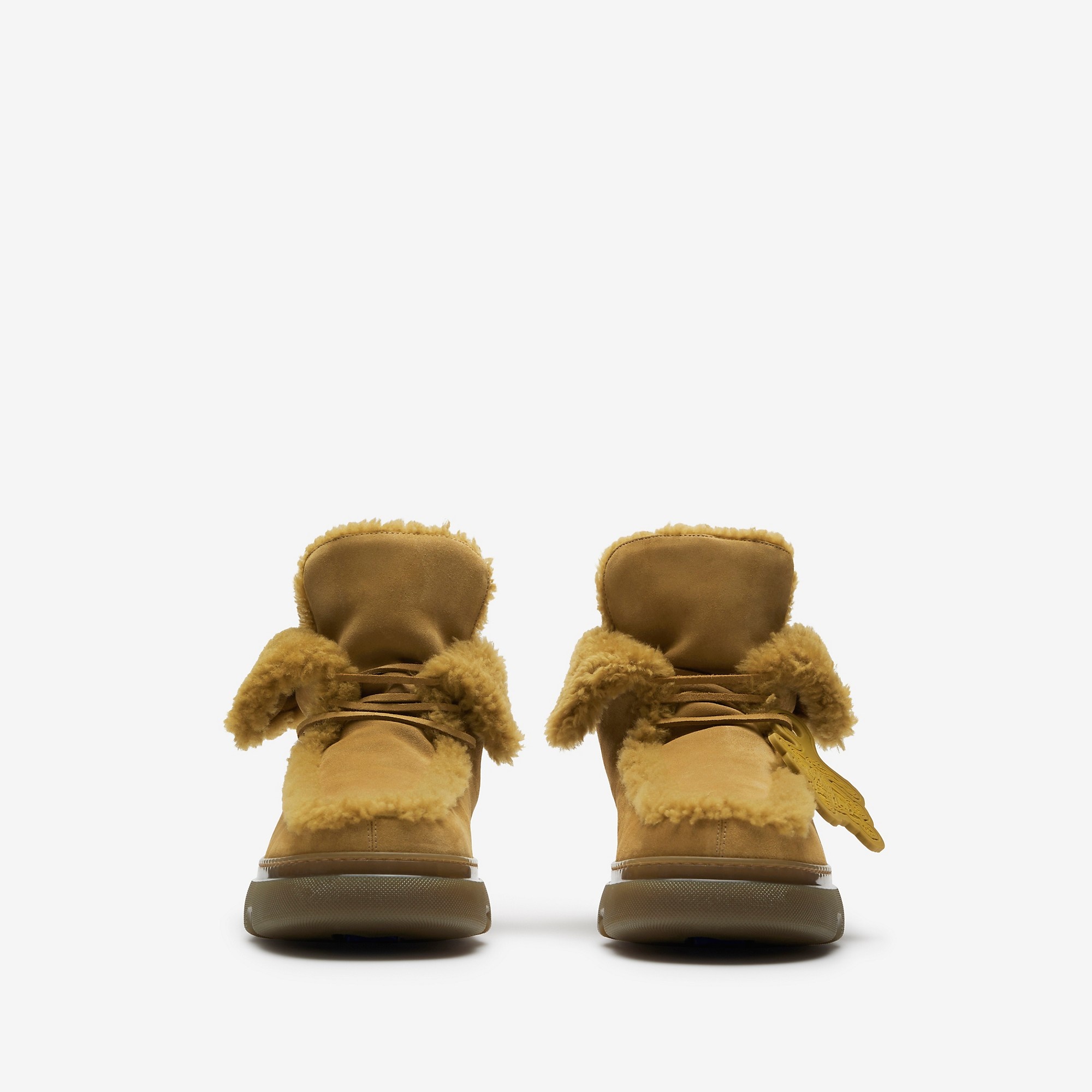 Suede and Shearling Creeper Shoes - 3