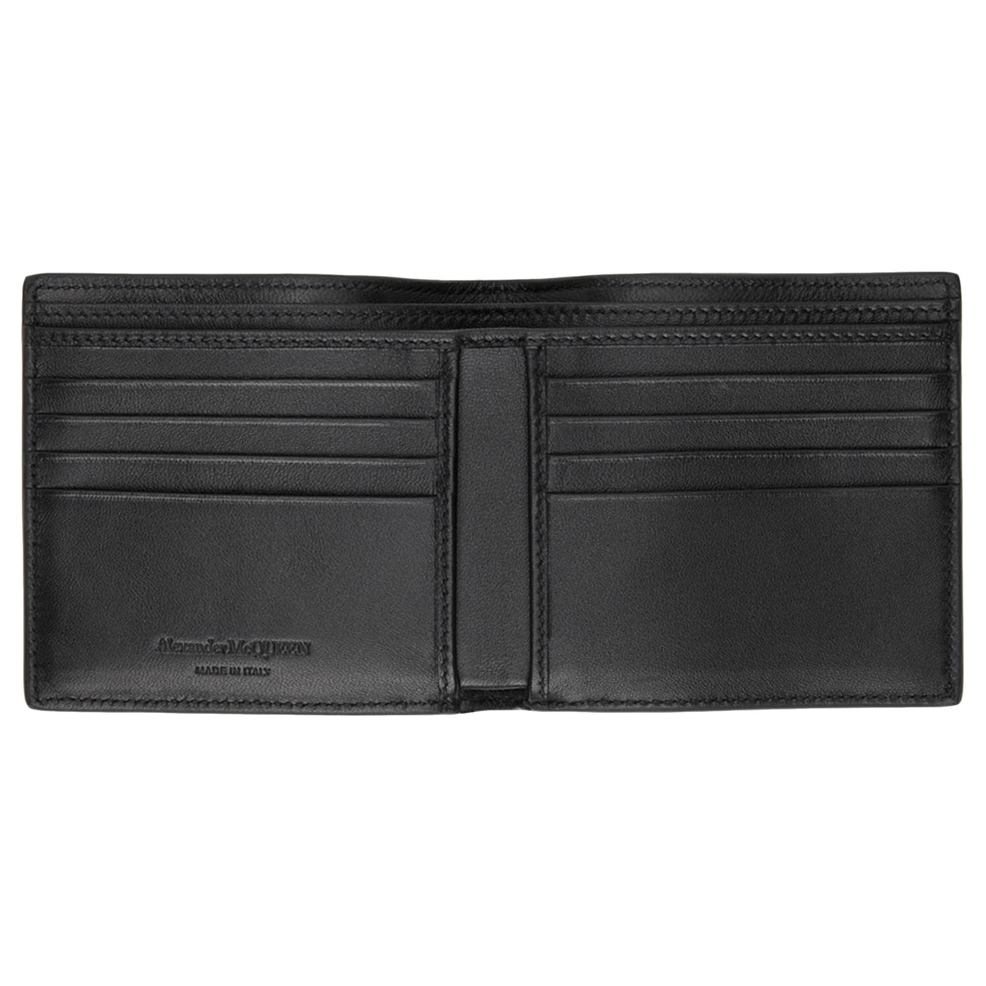 Alexander McQueen Croc Skull Bifold Wallet 'Black' - 3