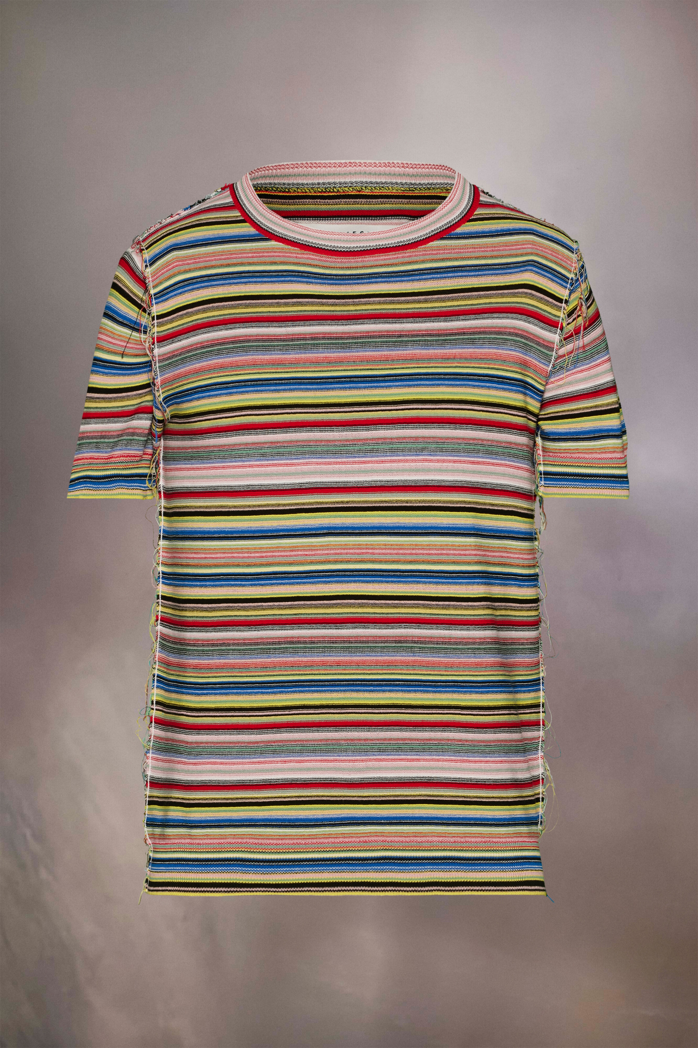 Stripe knit T-shirt - 1