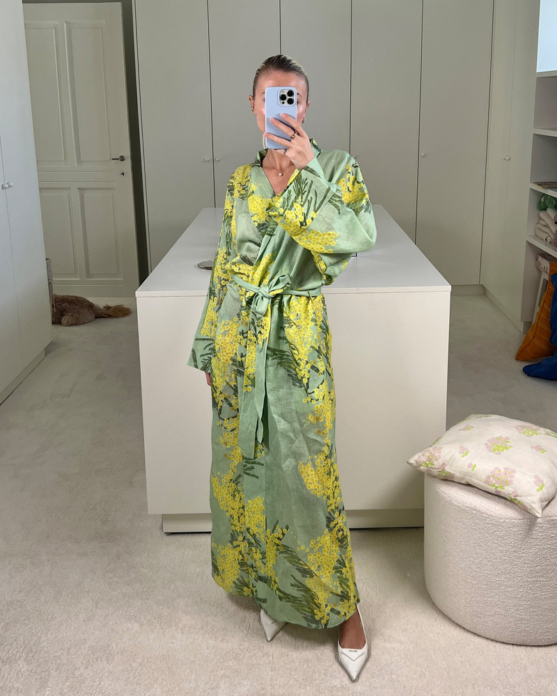 BERNADETTE The Linen Wrap Dress outlook