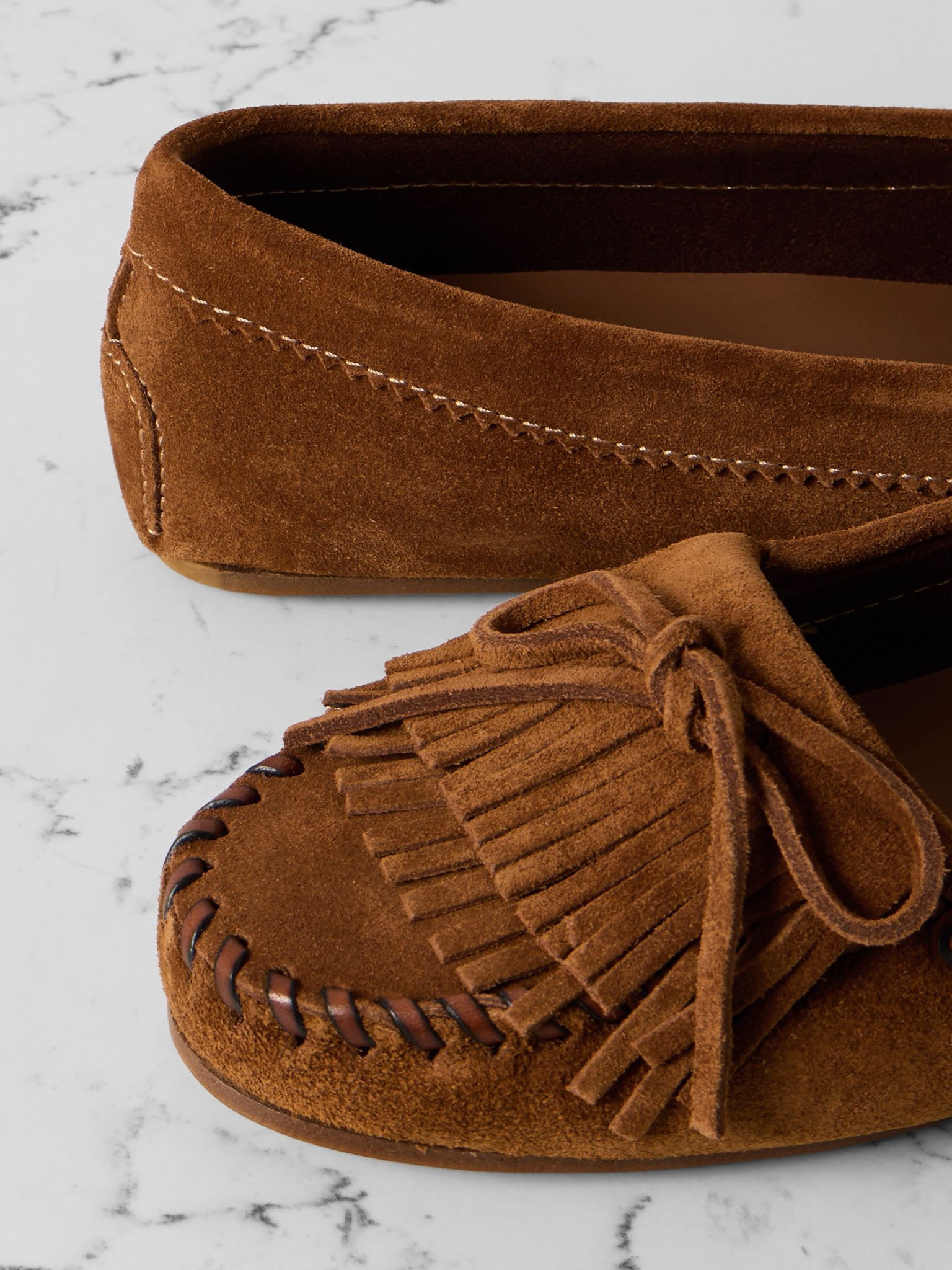 Indiana fringed suede loafers Tan - 4