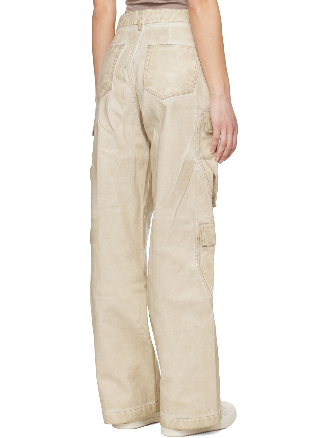 Beige Hollywood Double Cargo Jeans - 3