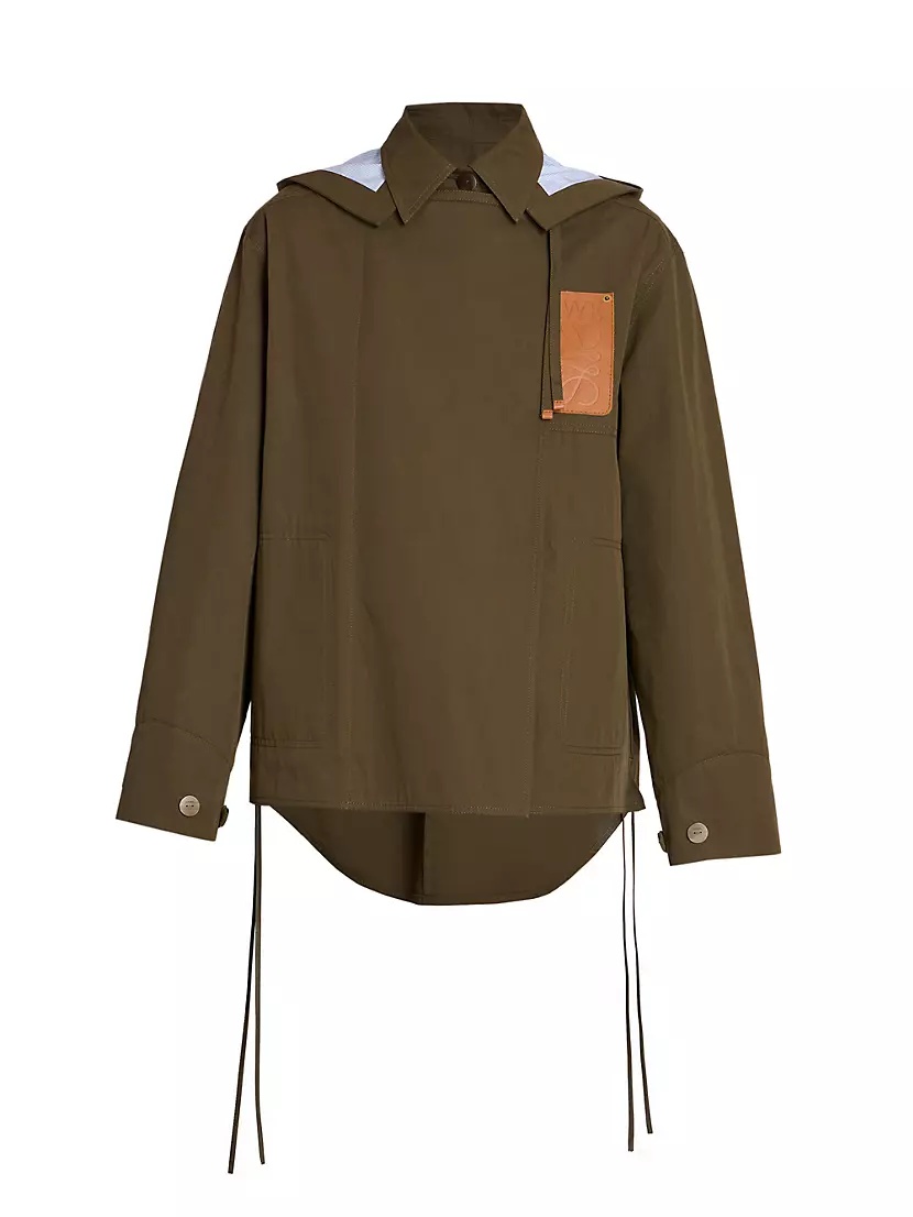 LOEWE｜HOODED MILITARY PARKA Loewe Men's Military Parka Jacket in Olive Green Loewe