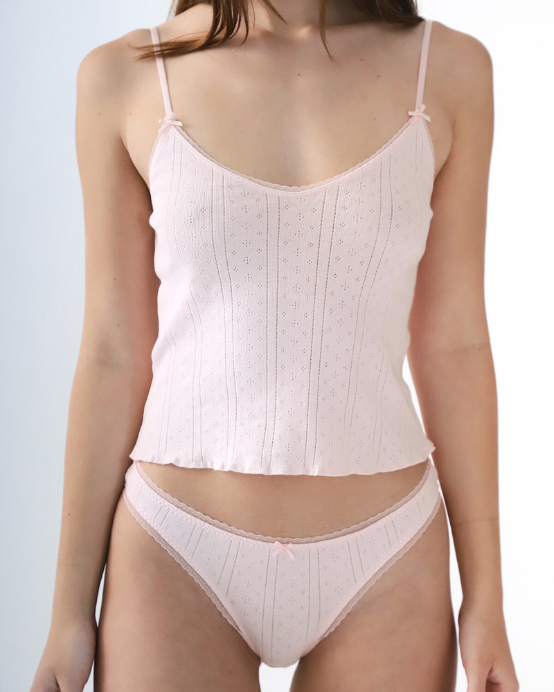 Cou Cou The Long Cami: Pointelle Baby Pink outlook