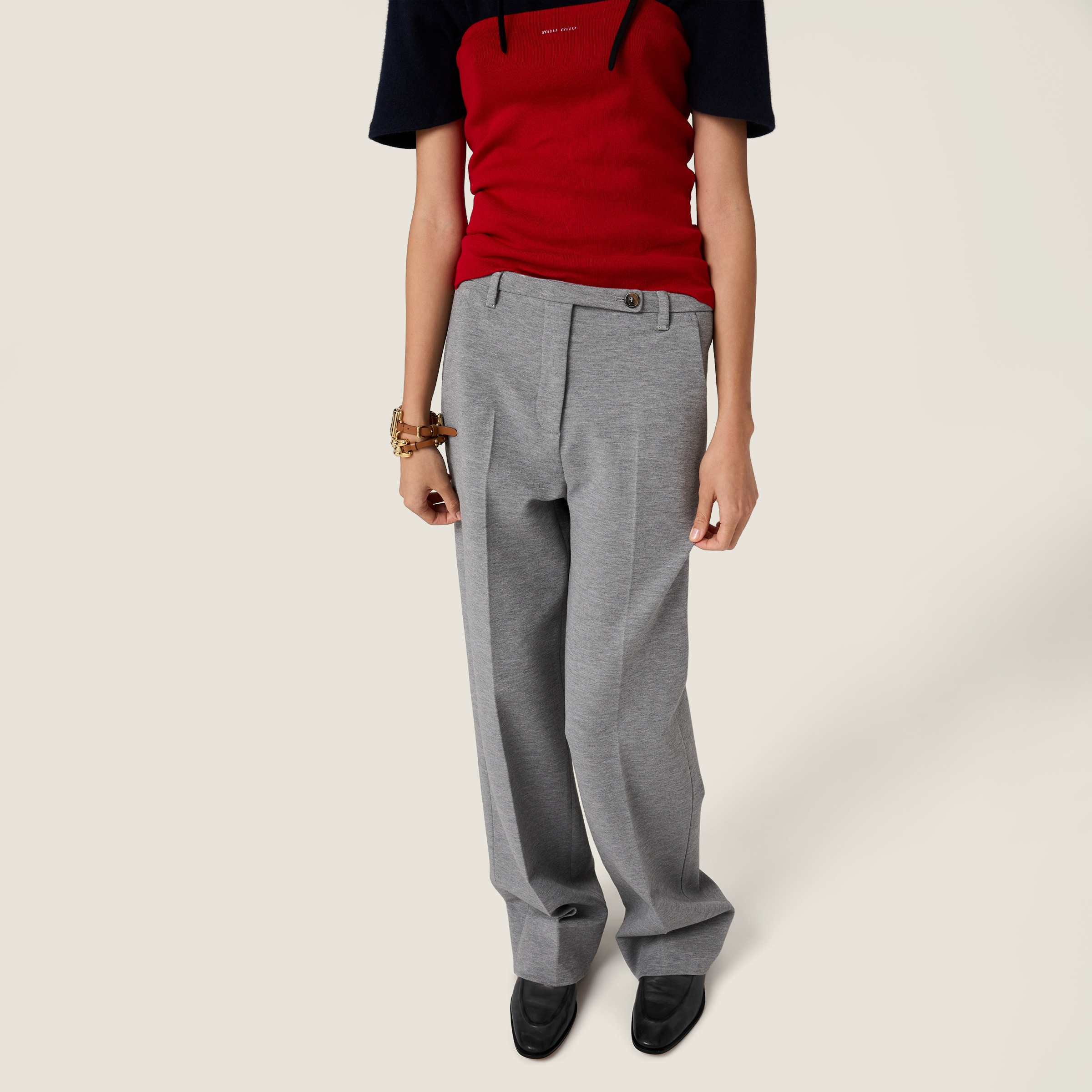 Fabric stitch knit pants - 5