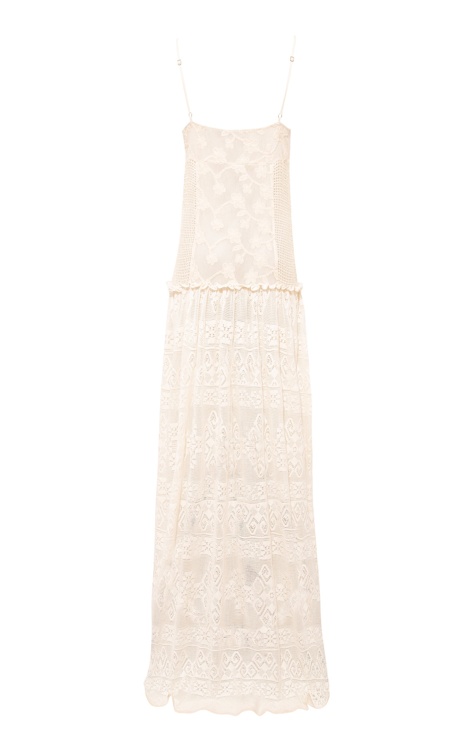 Constanza Lace Patchwork Cotton Maxi Dress white - 5