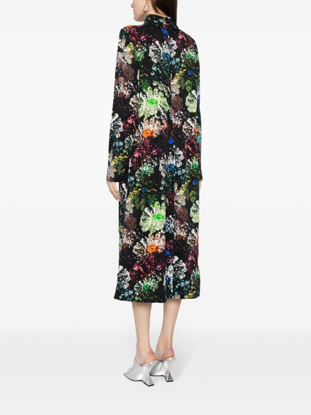Mille satin midi dress - 4
