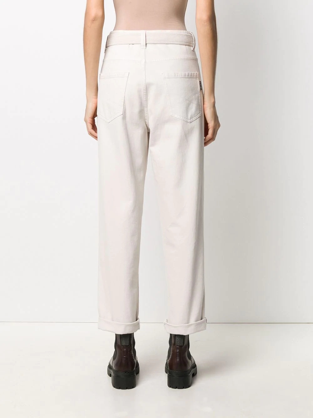 belted corduroy trousers - 4