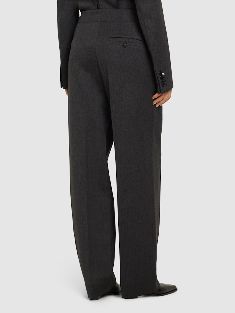 High-waist tapered wool pants - 3