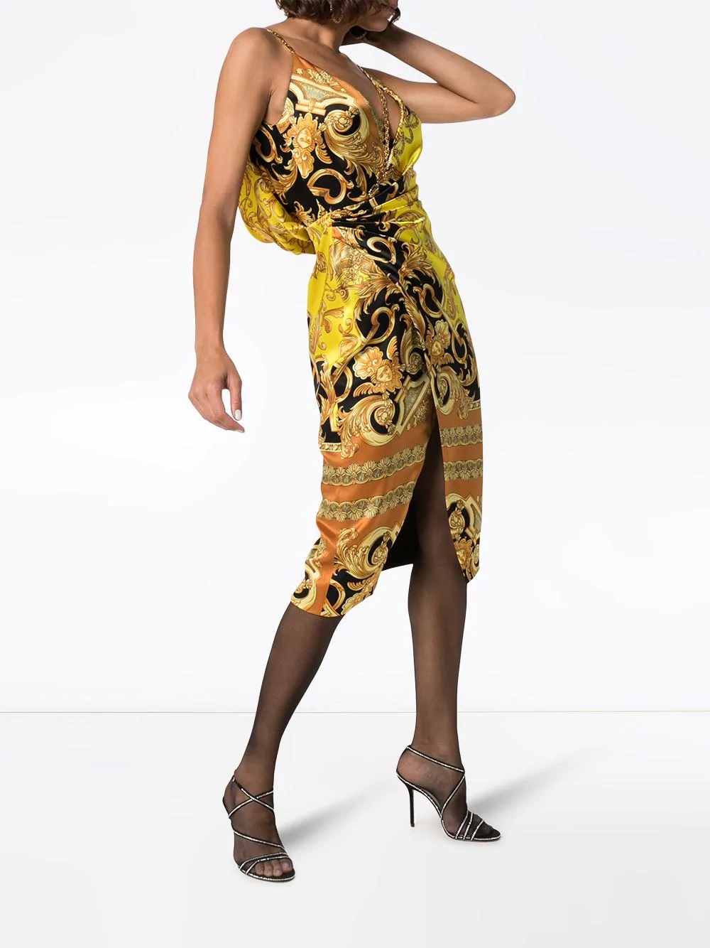 baroque print dress - 3