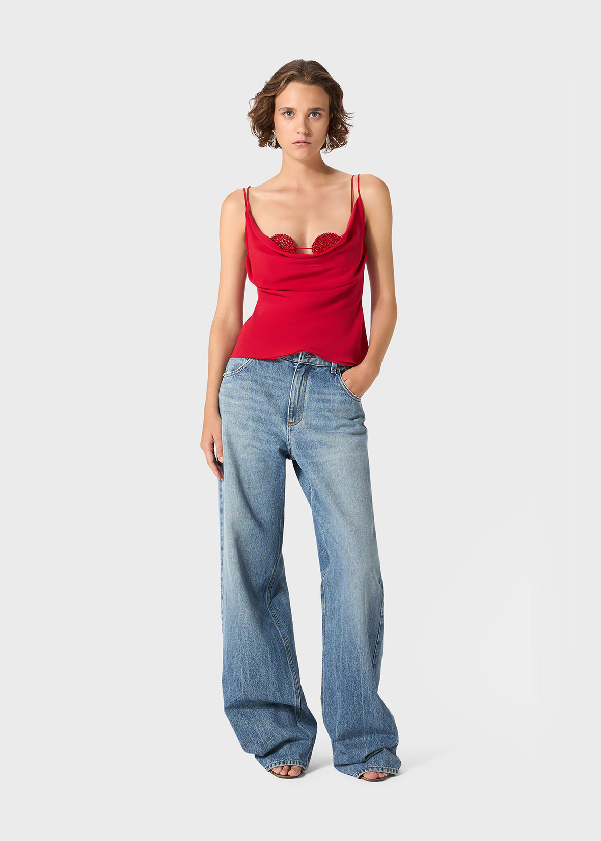 BOY FIT JEANS IN STONE-WASHED DENIM - 2