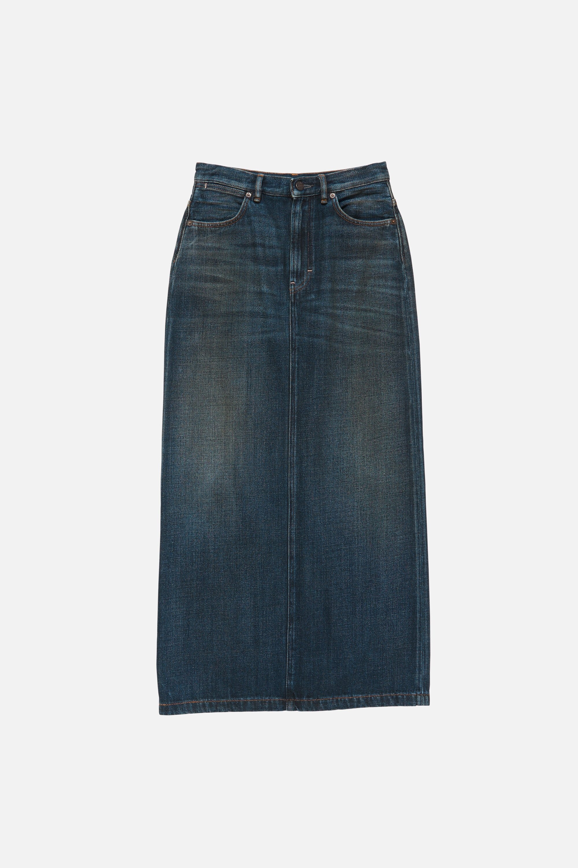 Ankle-length denim skirt - Dark Blue - 1