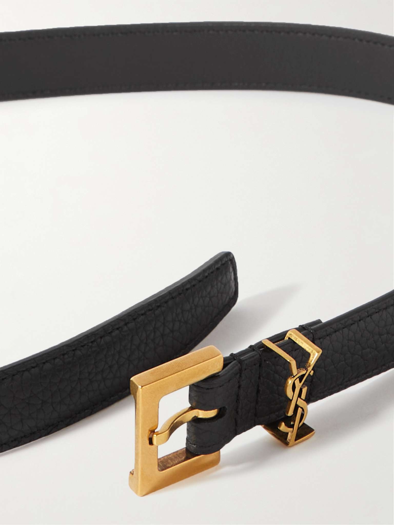 SAINT LAURENT 2cm Full-Grain Leather Belt | mrporter