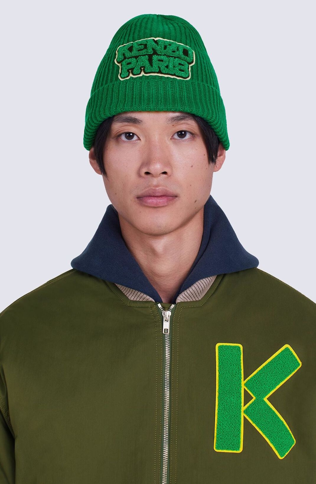 KENZO 'College Patch' wool hat | REVERSIBLE