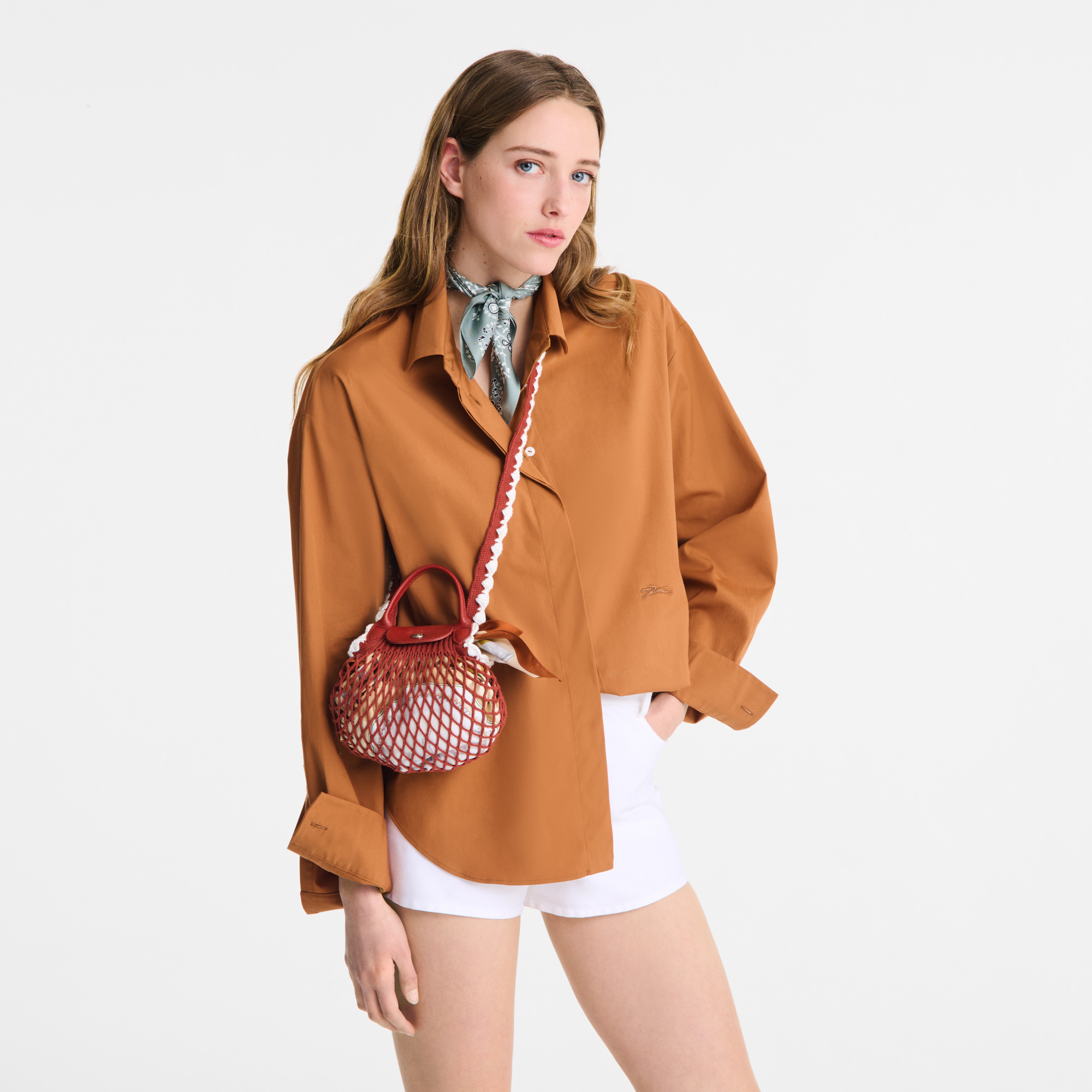 Le Pliage Collection Mesh bag Terracotta - Canvas - 2