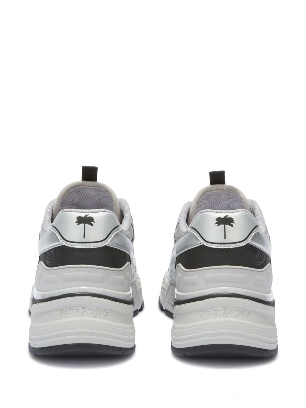 metallic-effect panelled sneakers - 3