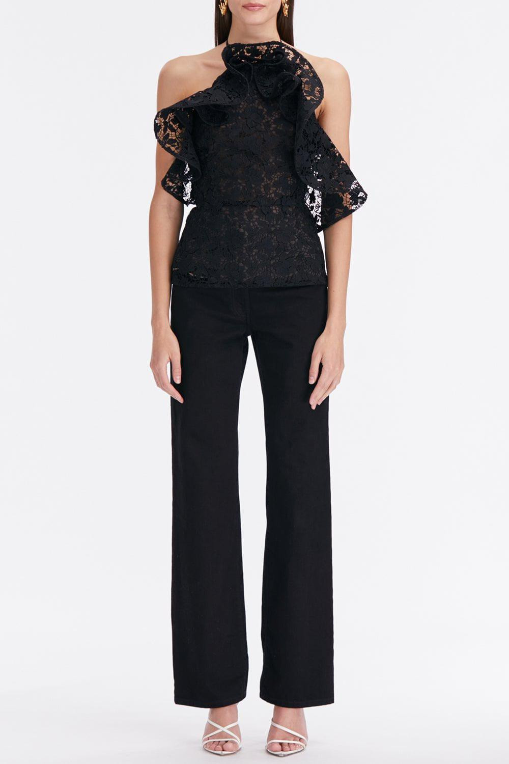 Halter Neck Ruffle Blouse - 2