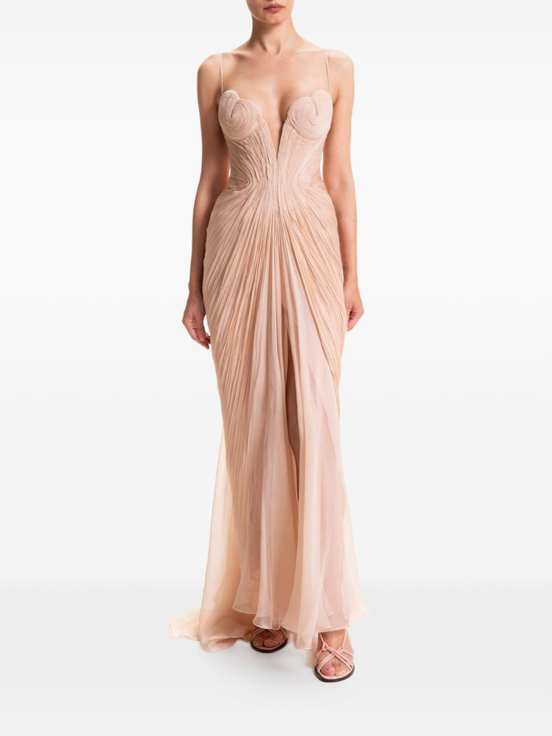 MARIA LUCIA HOHAN Cecilia heart neckline draped dress outlook