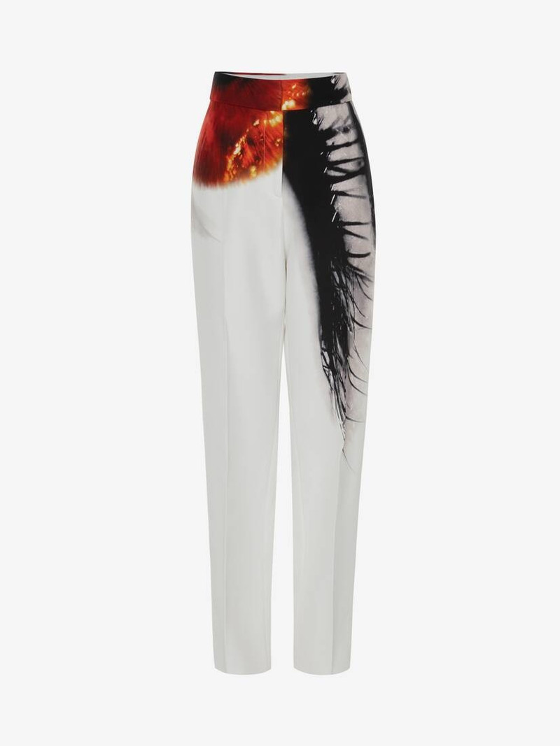 Women's Iris Wide Leg Trousers in White/amber 1