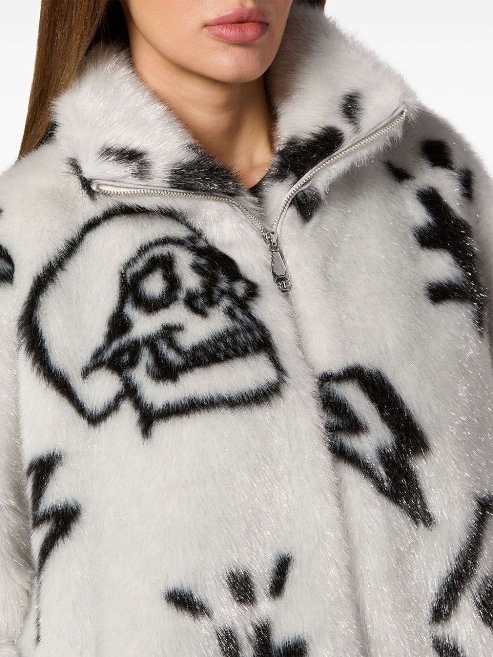monogram-print zip-up jacket - 5