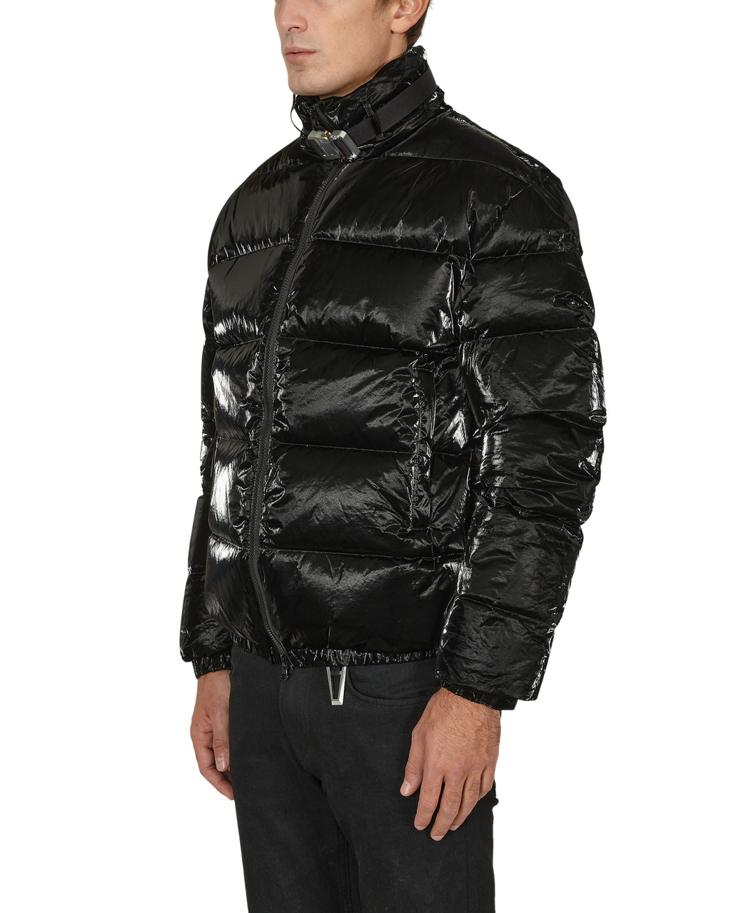 PUFFER COAT W SILVER BUCKLE - 3