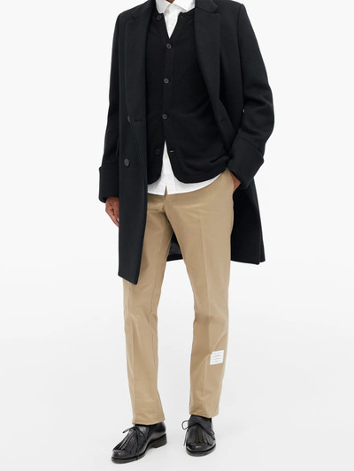 Thom Browne Tricolour-tab cotton chino trousers outlook