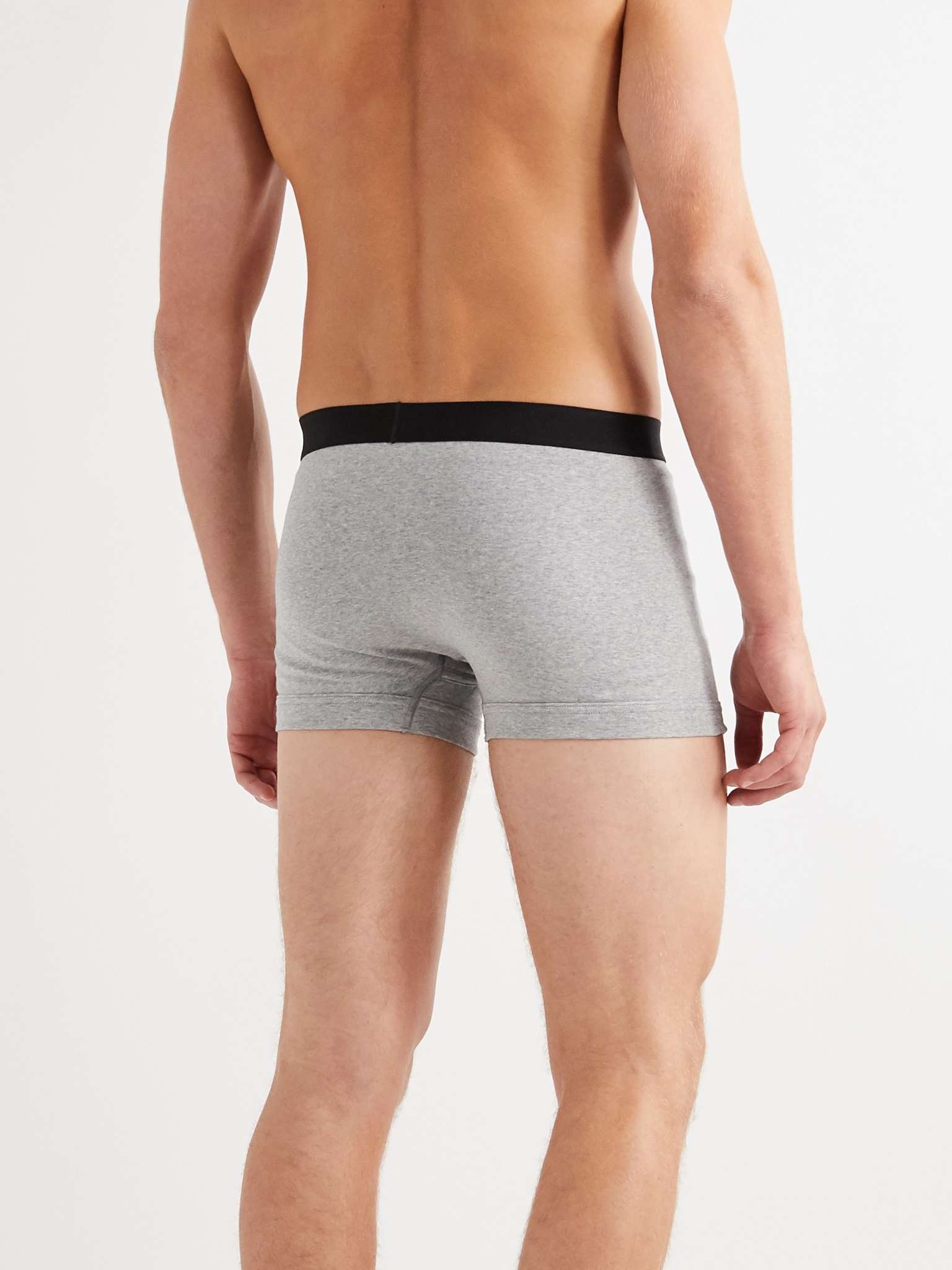 Two-Pack Mélange Stretch-Cotton Boxer Briefs - 3