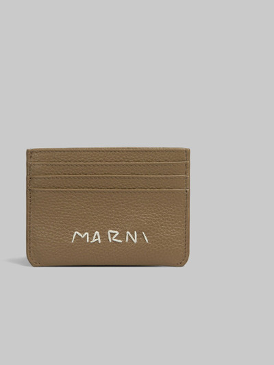 Marni BROWN LEATHER CARDHOLDER WITH MARNI MENDING outlook