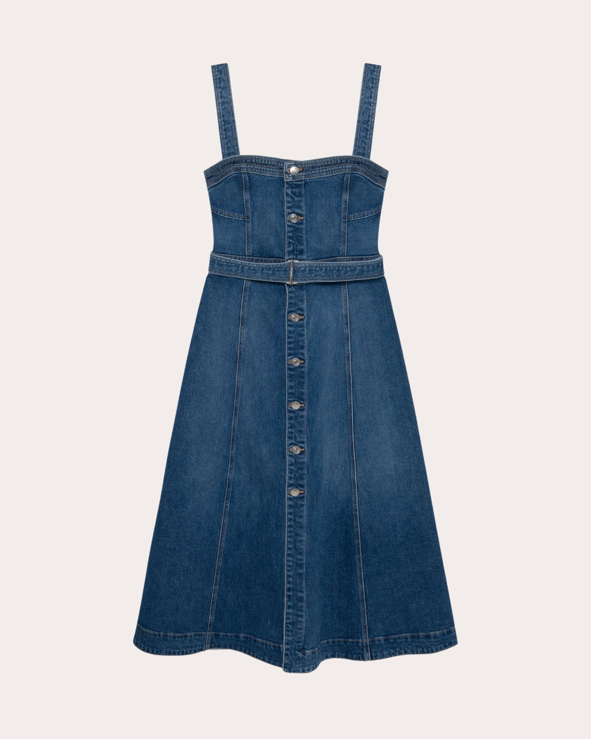 Alba Denim Bustier Midi Dress - 5