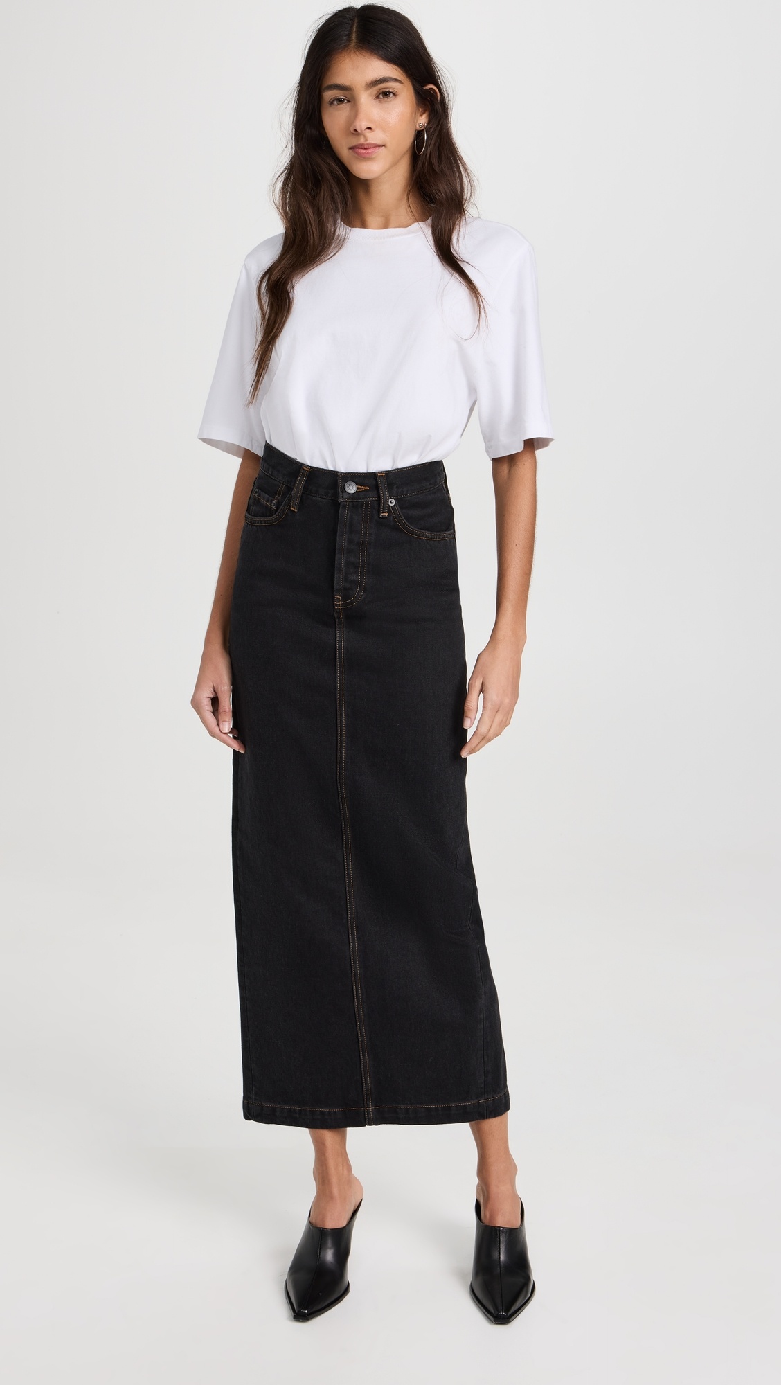 Denim Column Skirt - 4