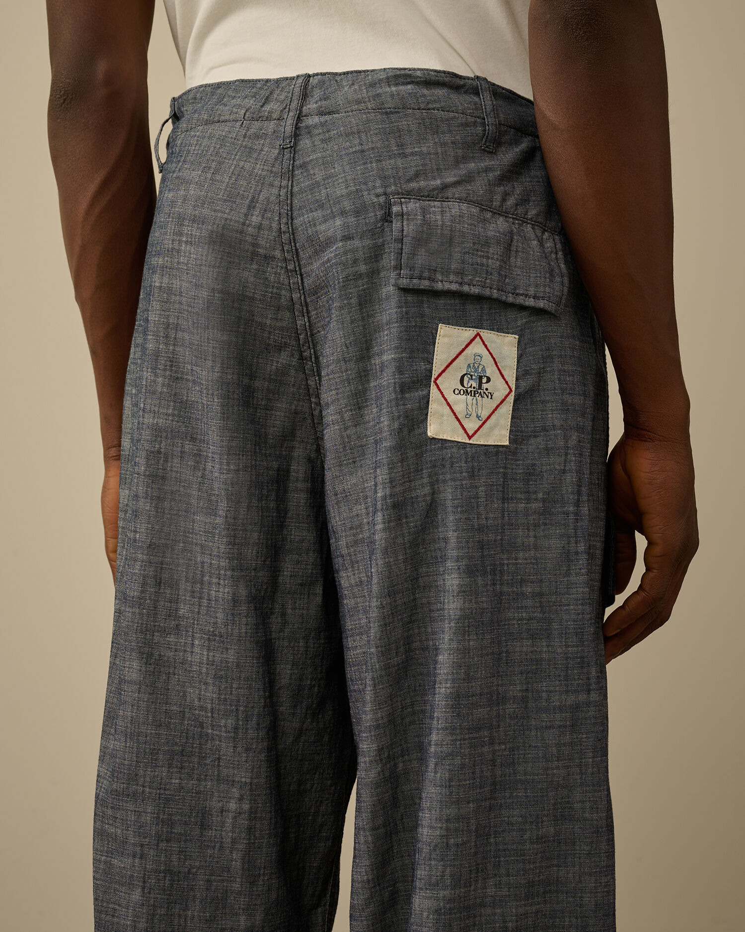 Chambray Loose Cargo Pants - 6